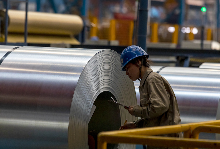 A steel plant in Rizhao, Shandong province.